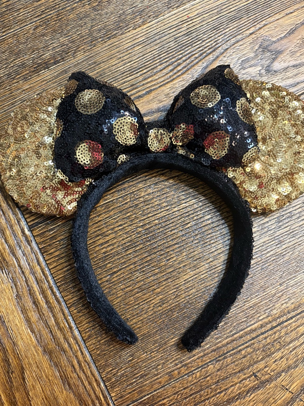 Disney ears - Sequin Mouse Ear Headband - Black and Gold